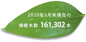 2018年9月末現在の植樹本数　148,885本